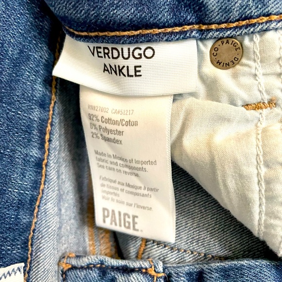 Paige denim jeans. Skinny with some distressing. Sz. 24 - Picture 3 of 5